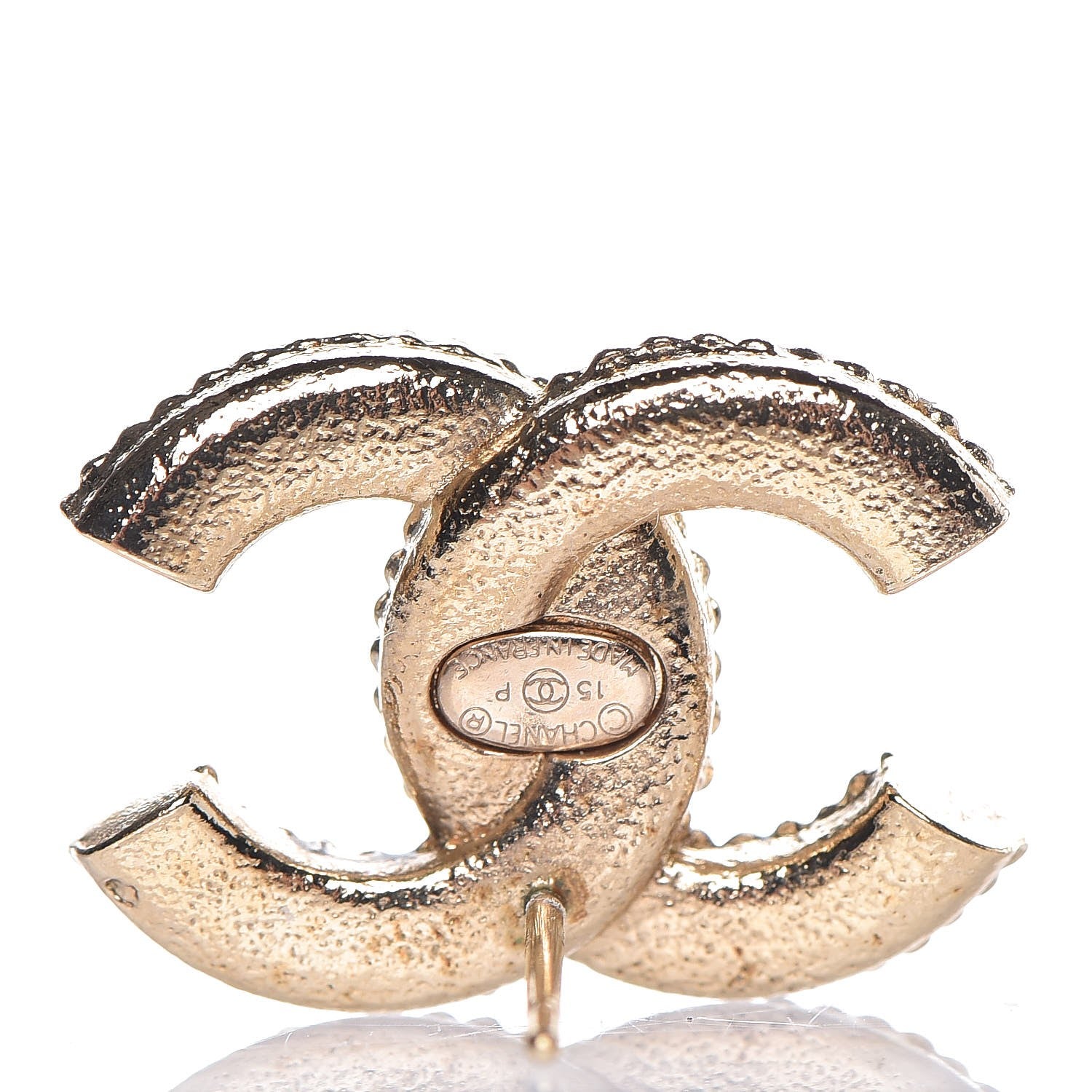 Chanel Pearl CC Earrings Light Gold 5 of 6