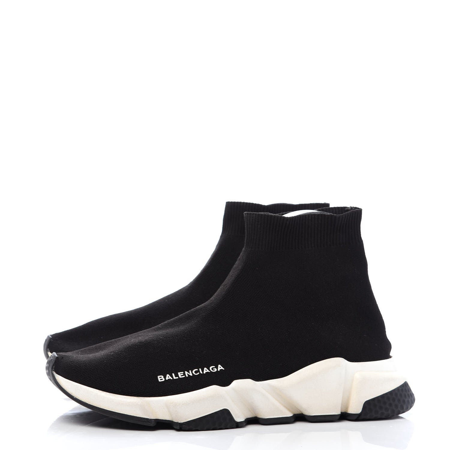 Balenciaga Neoprene Knit Womens Speed Sneakers 40 Black White 3 of 9