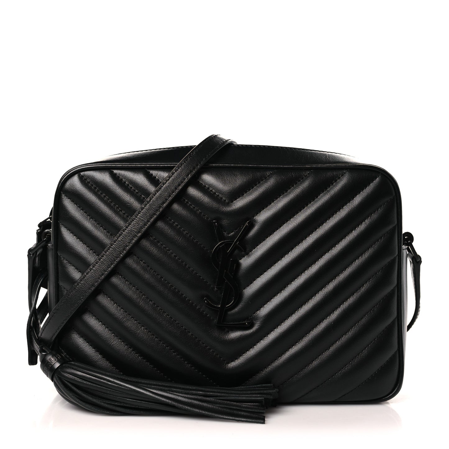 Calfskin Matelasse Monogram Monochrome Lou Camera Bag Black