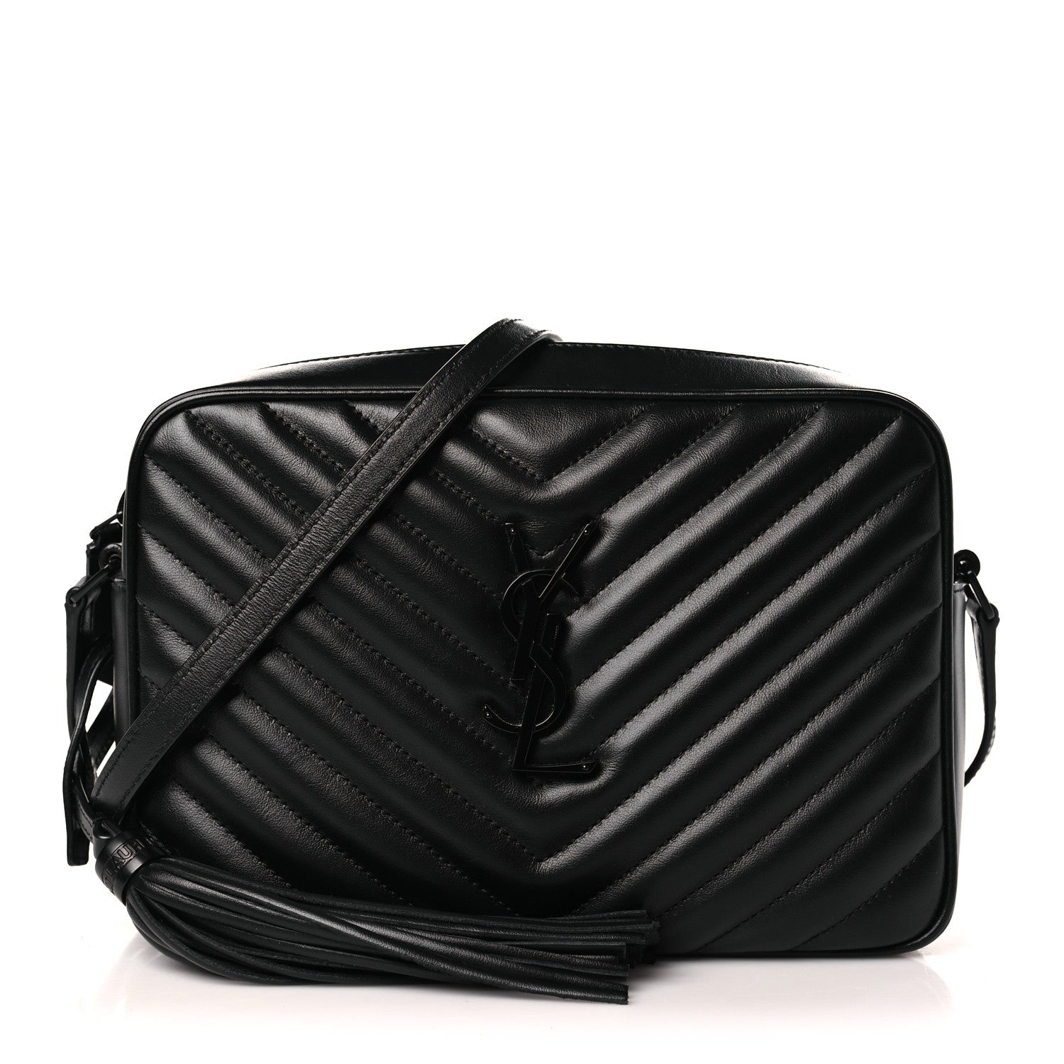 Saint Laurent Calfskin Matelasse Monogram Monochrome Lou Camera Bag Black 1 of 9