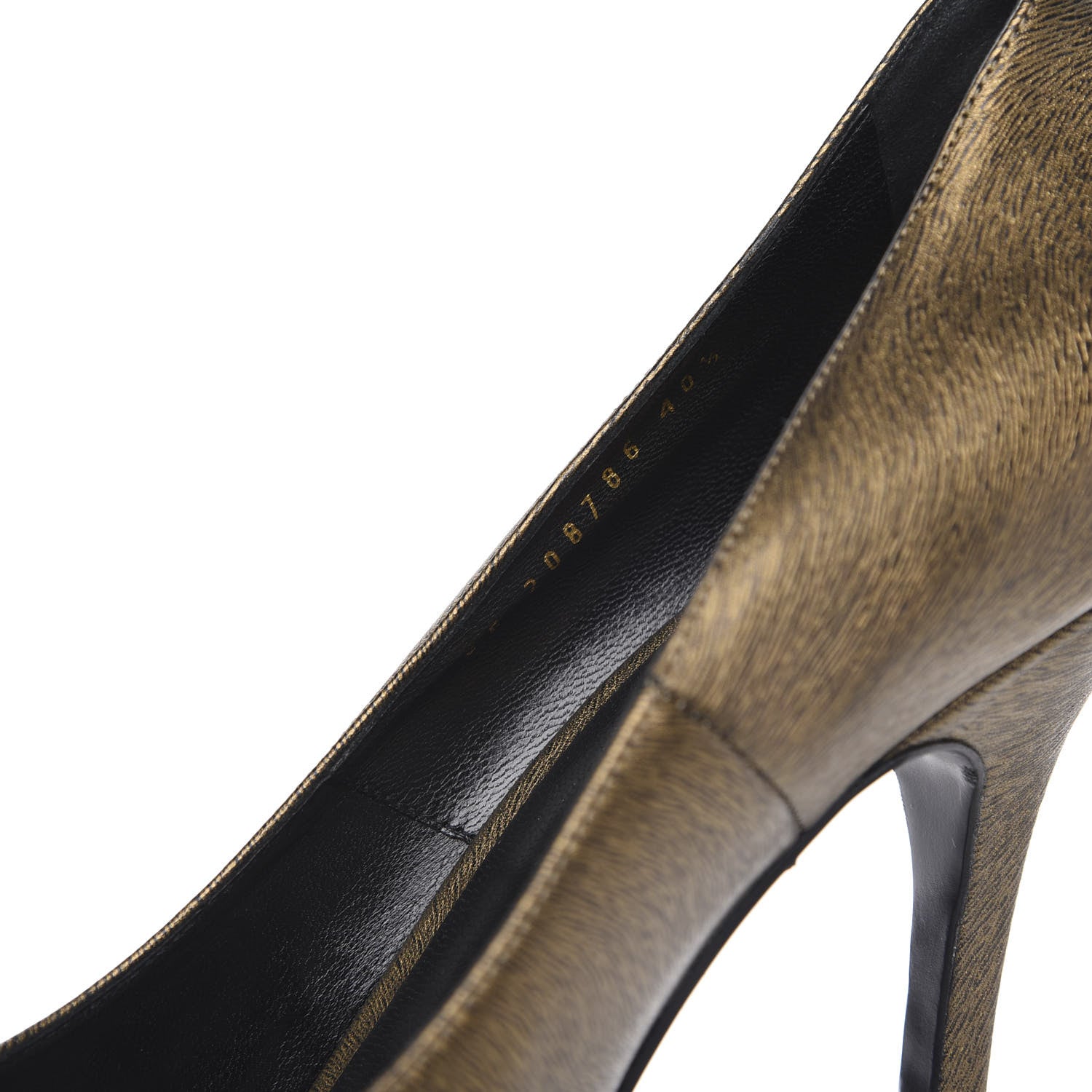 Saint Laurent Metallic Calfskin Tribtoo 105 Platform Pumps 40.5 Black 7 of 9