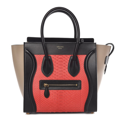 Celine Python Calfskin Micro Luggage Bright Red 1 of 6