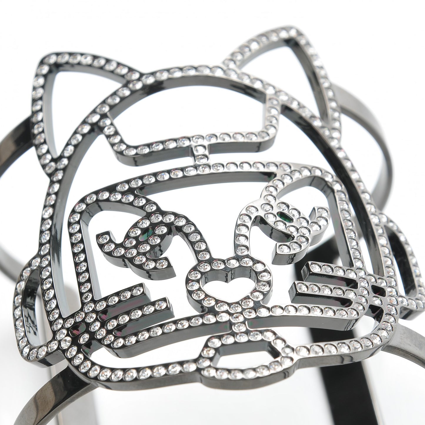 Strass Crystal CC Emoji Robot Cat Cuff