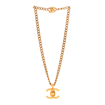 Chanel Quilted CC Pendant Chain Necklace Gold 3 of 7