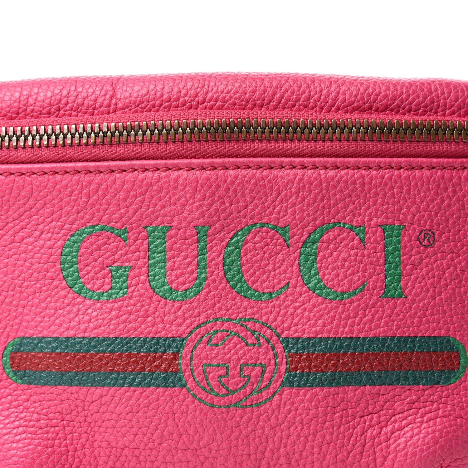 Gucci Grained Calfskin Small Logo Belt Bag Box Pink Green 11 of 11
