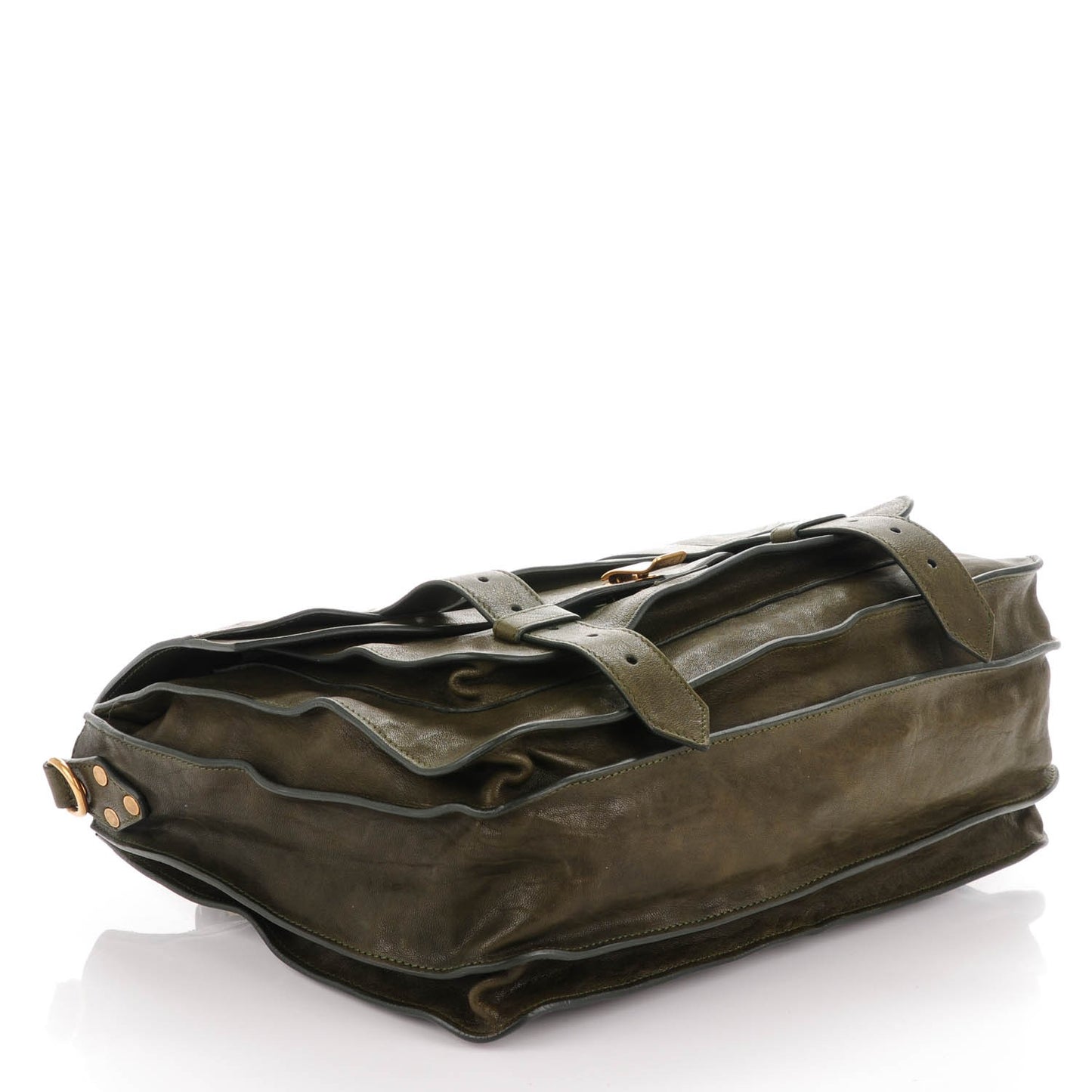 Lambskin Large PS Satchel Military