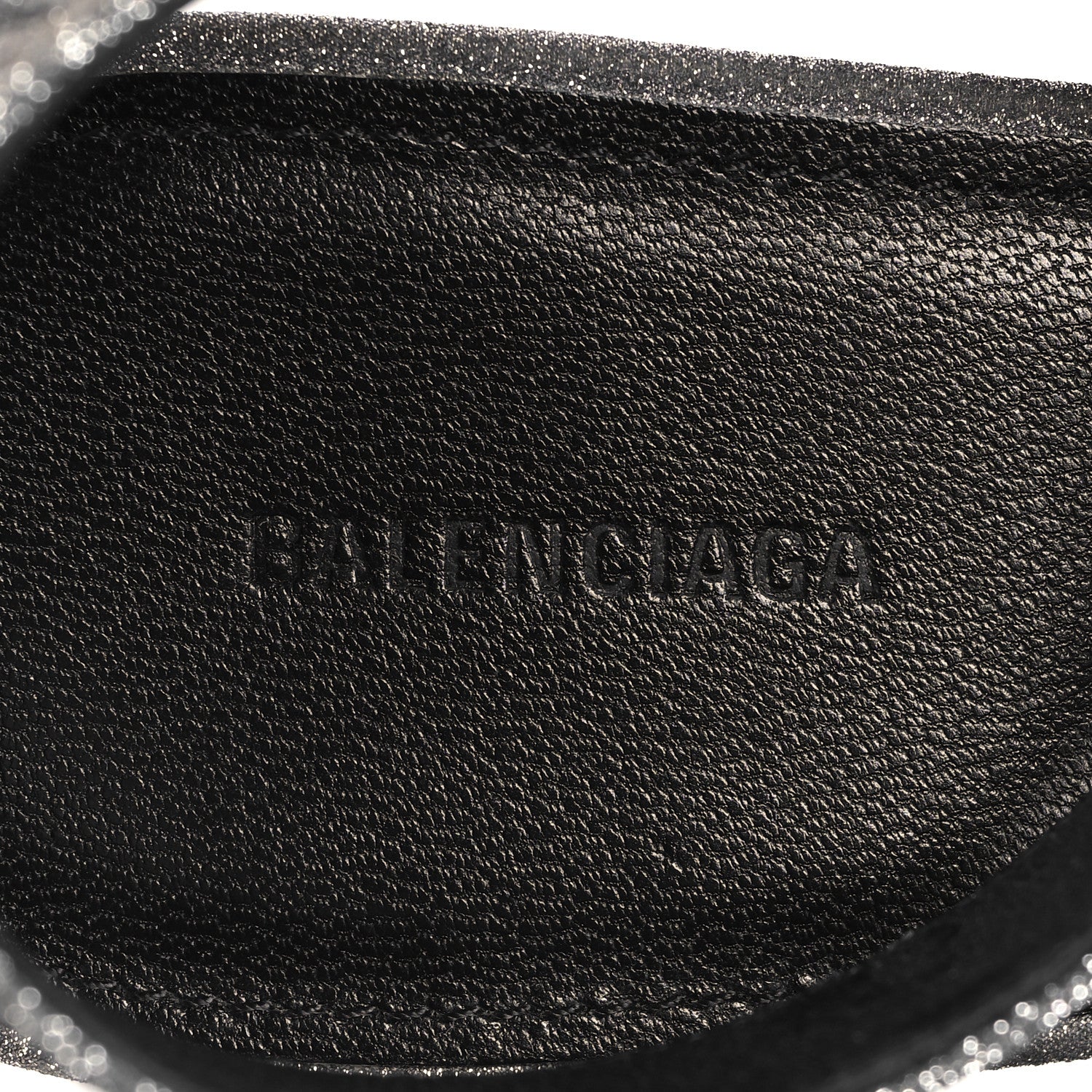 Balenciaga Glitter Allover Logo Ankle Strap Round Heel 80mm Sandals 38 Silver Black 7 of 9