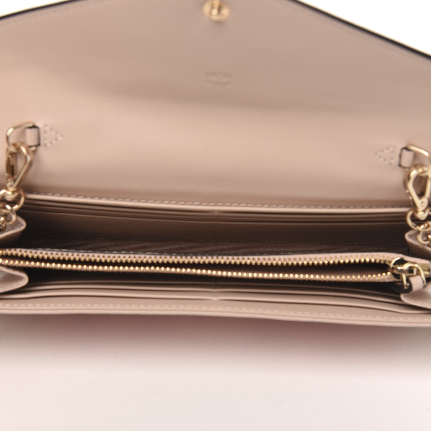 Calfskin Visetos Monogram Love Letter Color Block Wallet On Chain Pink Beige