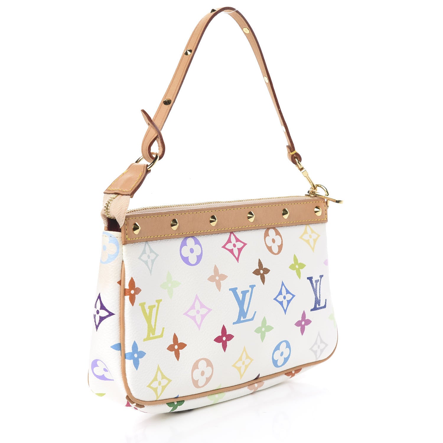 Louis Vuitton Monogram Multicolor Pochette Accessories White 2 of 12