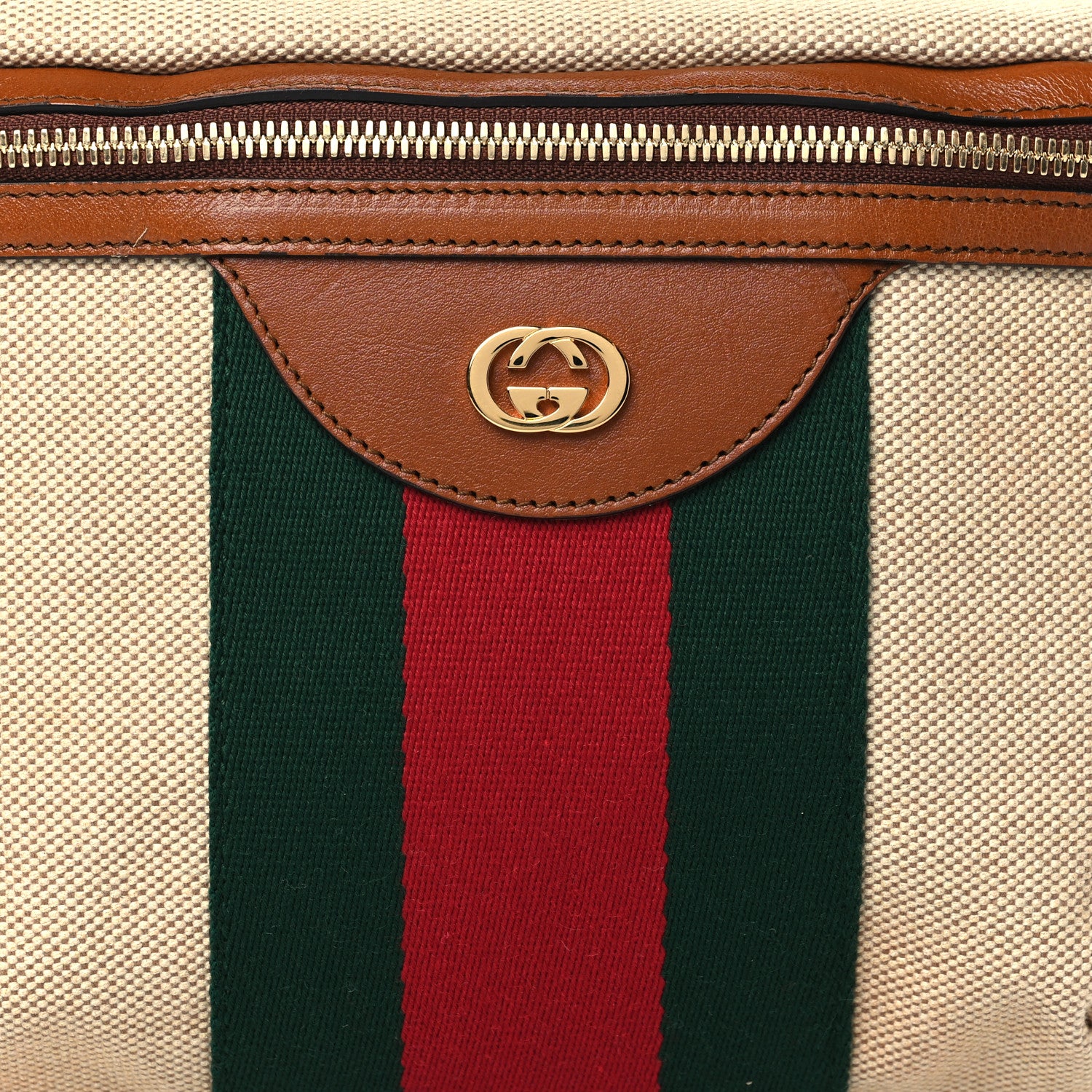 Gucci Vintage Canvas Web Belt Bag Sand Cuir 7 of 9