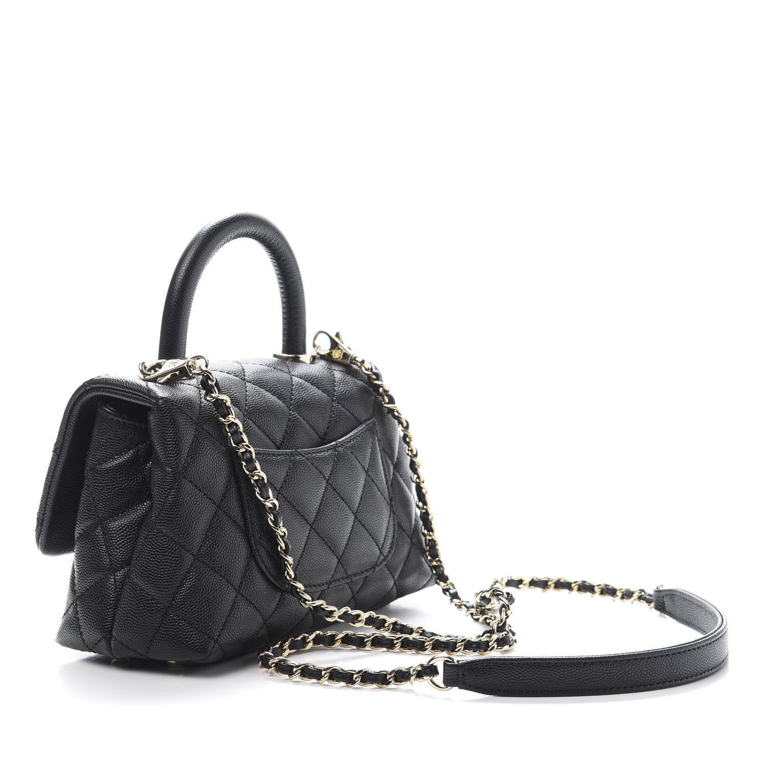 Chanel Caviar Quilted Extra Mini Coco Handle Flap Black 3 of 10