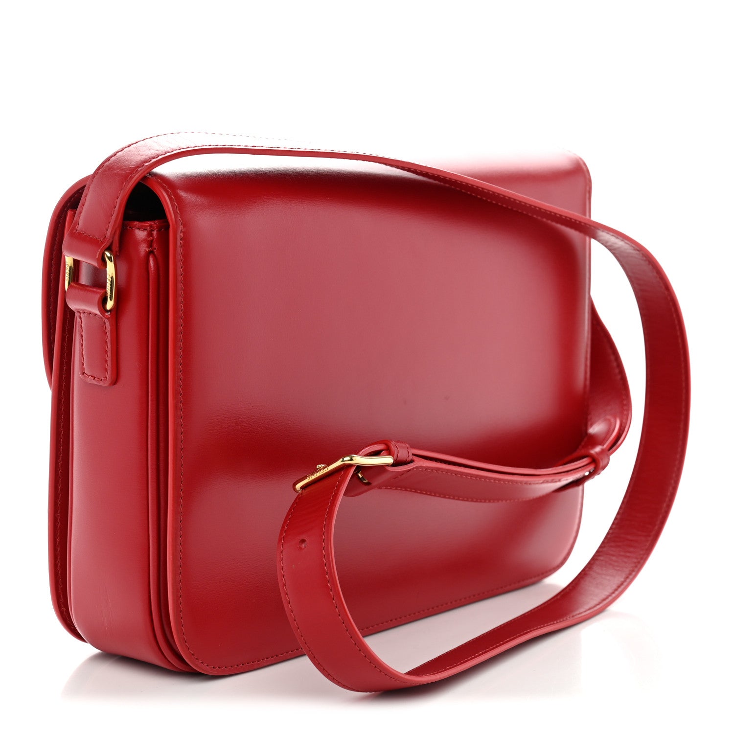 Celine Shiny Calfskin Large Triomphe Red 3 of 13