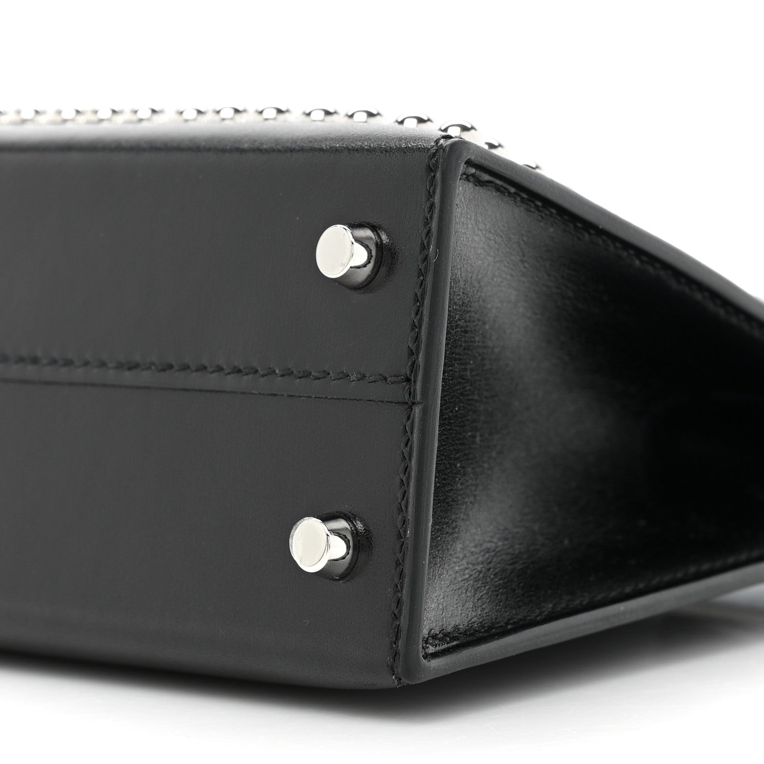 Hermes Box Studded Clouté Mini Kelly Sellier 20 Black 7 of 9