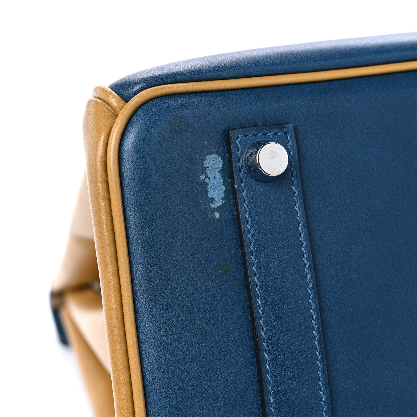 Box Horseshoe Birkin 35 Bleu de Prusse Curry