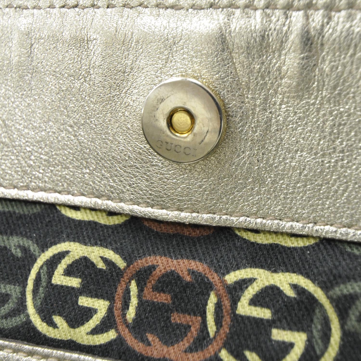 Gucci Leather Medium Britt Hobo Metallic Gold 9 of 10
