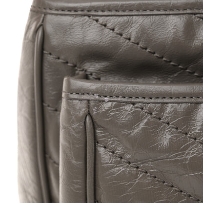 Saint Laurent Crinkled Calfskin Matelasse Monogram Medium Niki Chain Satchel Light Gray 13 of 14