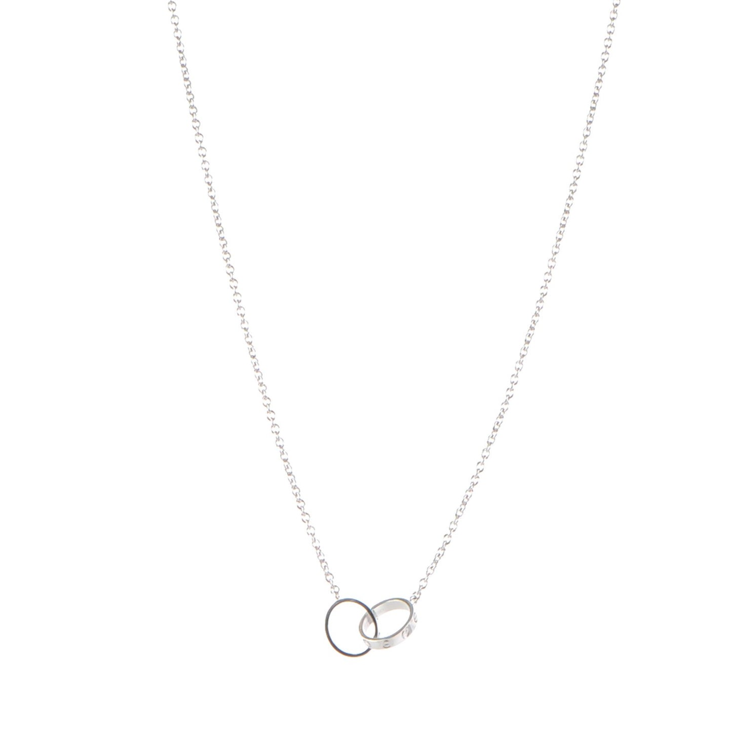 18K White Gold Interlocking LOVE Necklace