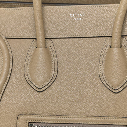 Celine Drummed Calfskin Mini Luggage Taupe 7 of 13