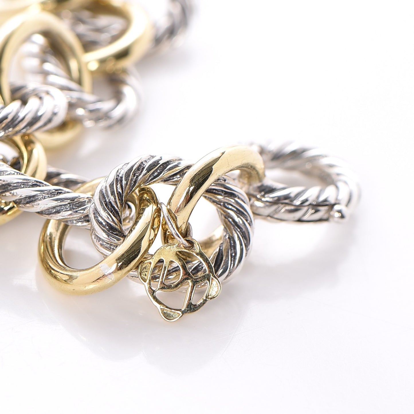 Sterling Silver 18K Yellow Gold 12mm Large Oval Link Bracelet