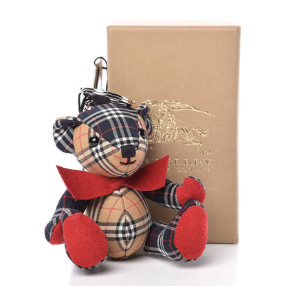 Burberry Mini V Check Thomas Bear Keychain Charm Antique Yellow 4 of 4
