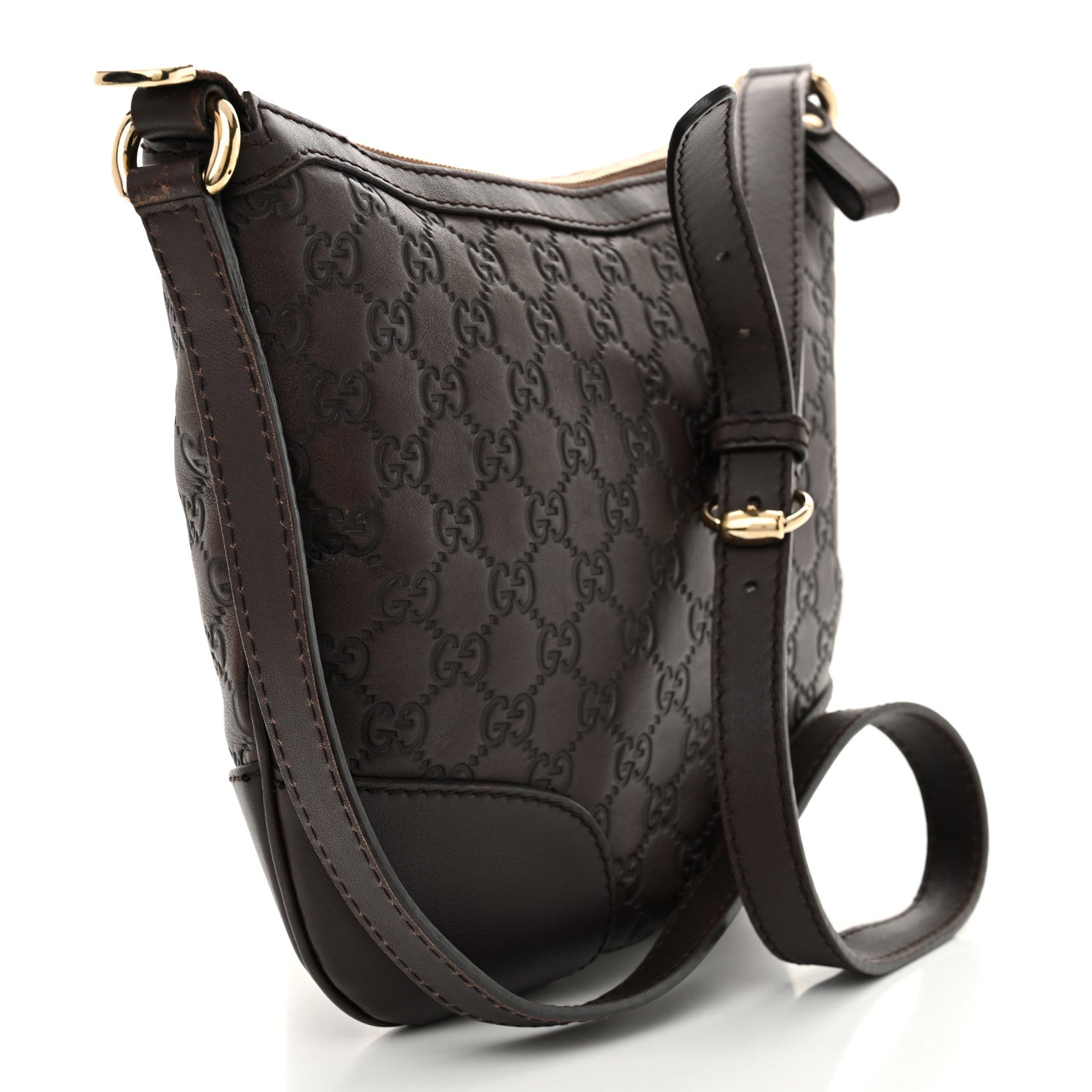 Gucci Guccissima Small Lovely Heart Messenger  Dark Brown 3 of 15