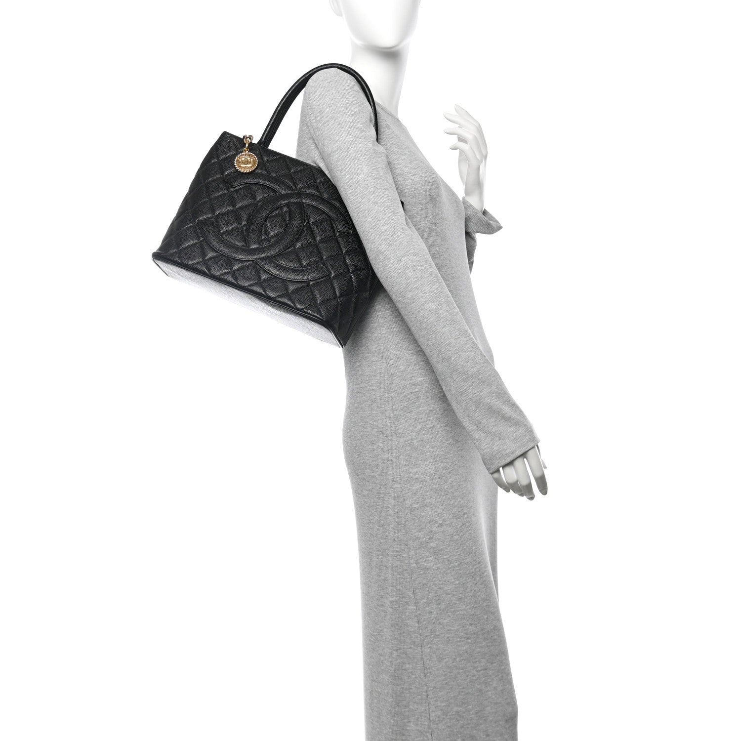 Chanel Caviar Quilted Medallion Tote Black 2 of 11