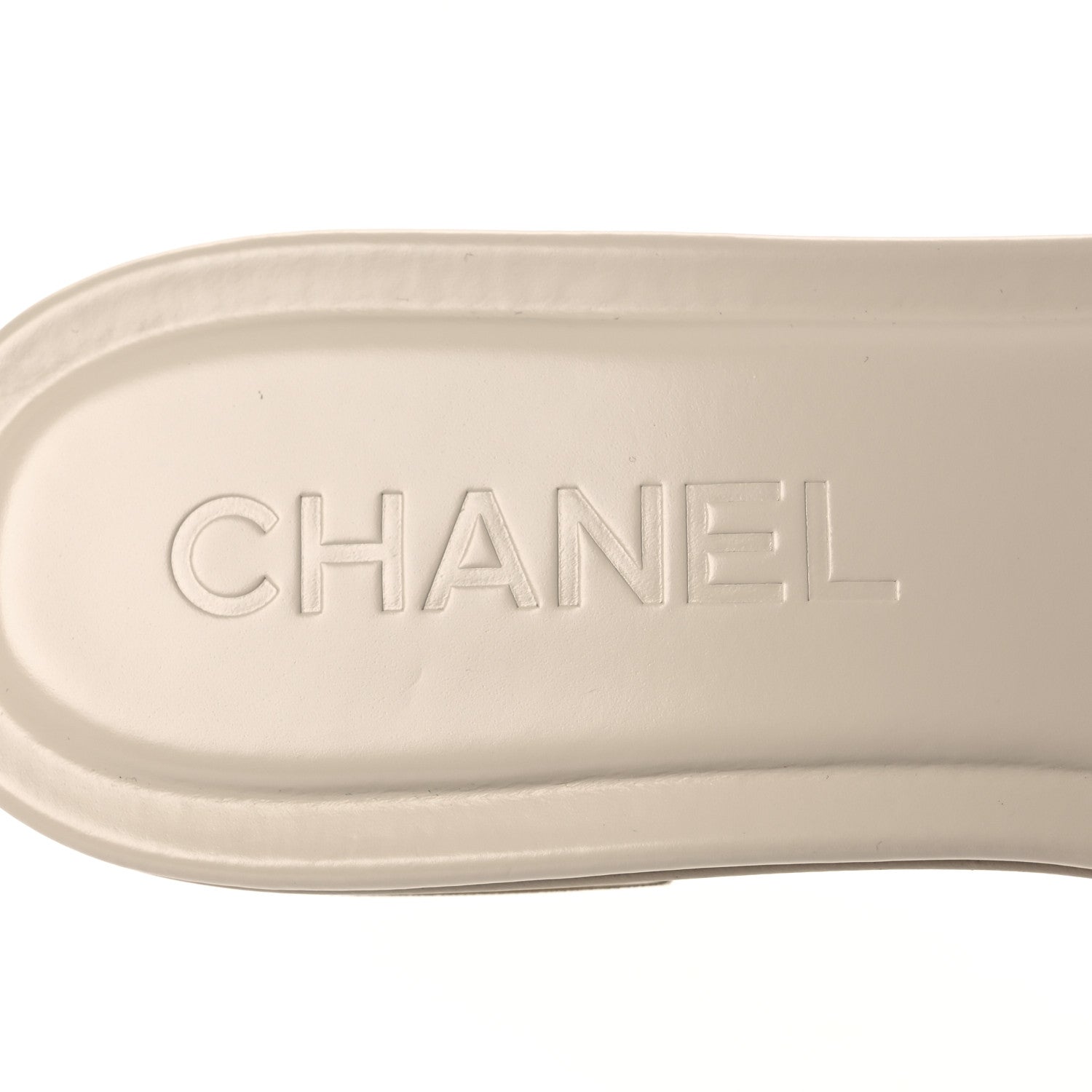 Chanel Calfskin Patent Calfskin Logo Mules 36 Beige 9 of 10