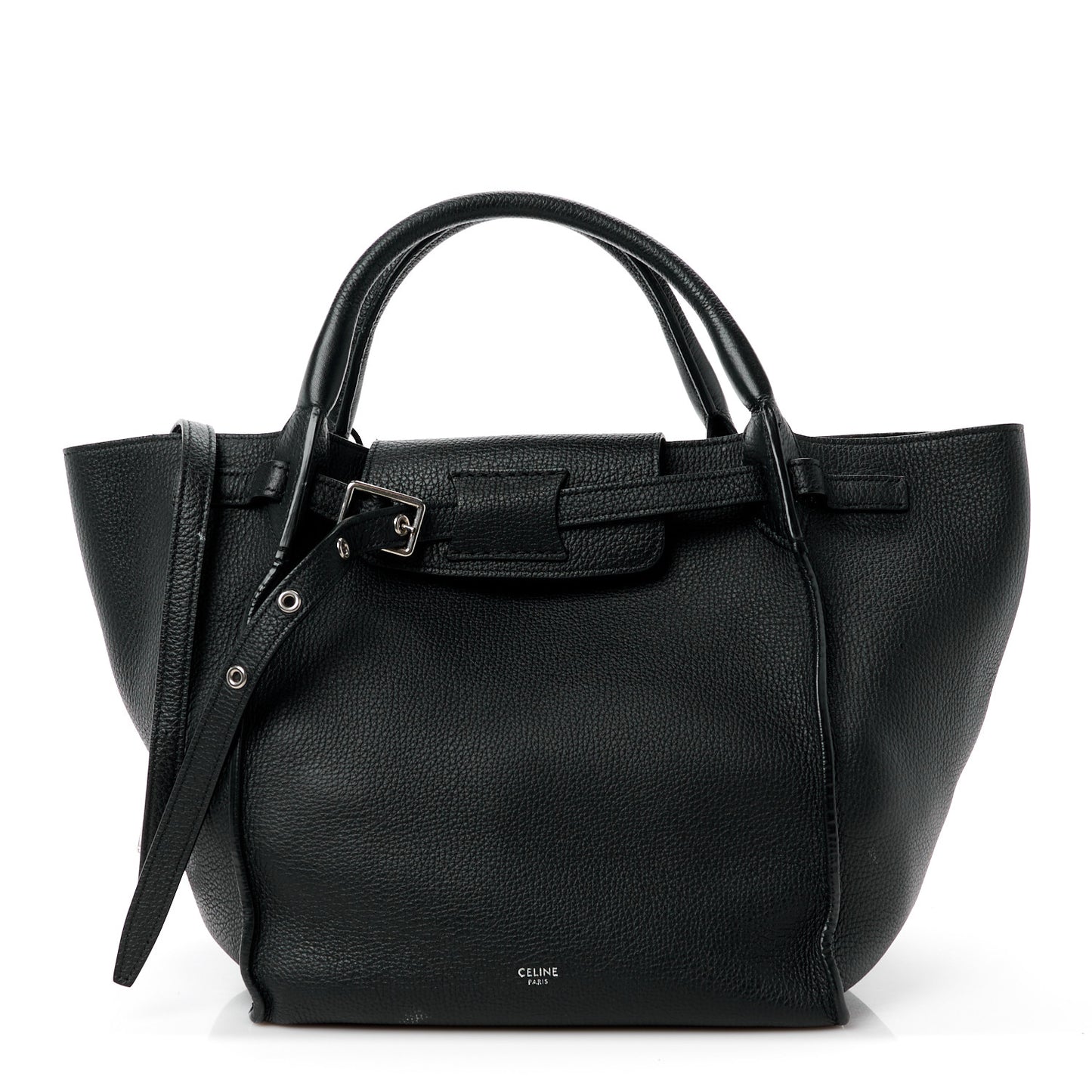 Supple Grained Calfskin Small Big Bag Black
