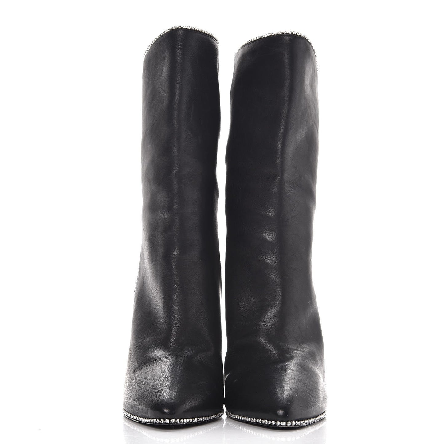 Calfskin Crystal Fosca Boots 39 Black