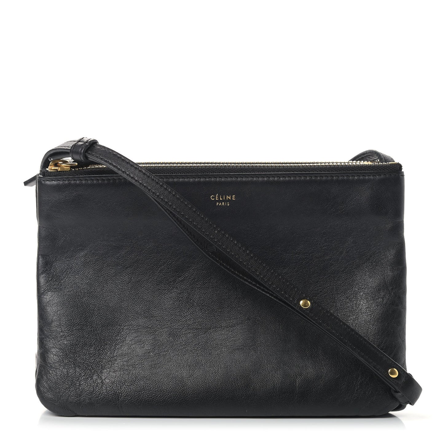 Lambskin Small Trio Crossbody Bag Black