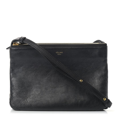 Celine Lambskin Small Trio Crossbody Bag Black 1 of 12