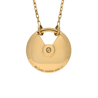 Cartier 18K Yellow Gold Diamond Mother of Pearl SM Amulette de Cartier Pendant Necklace 3 of 3