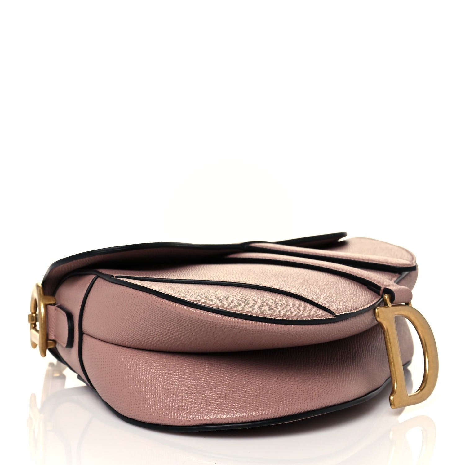 Christian Dior Grained Calfskin Saddle Bag Pink 4 of 13