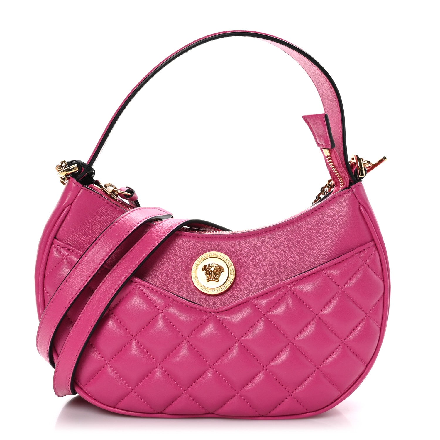 Versace Nappa Quilted Medusa Shoulder Bag Fuchsia 1 of 9