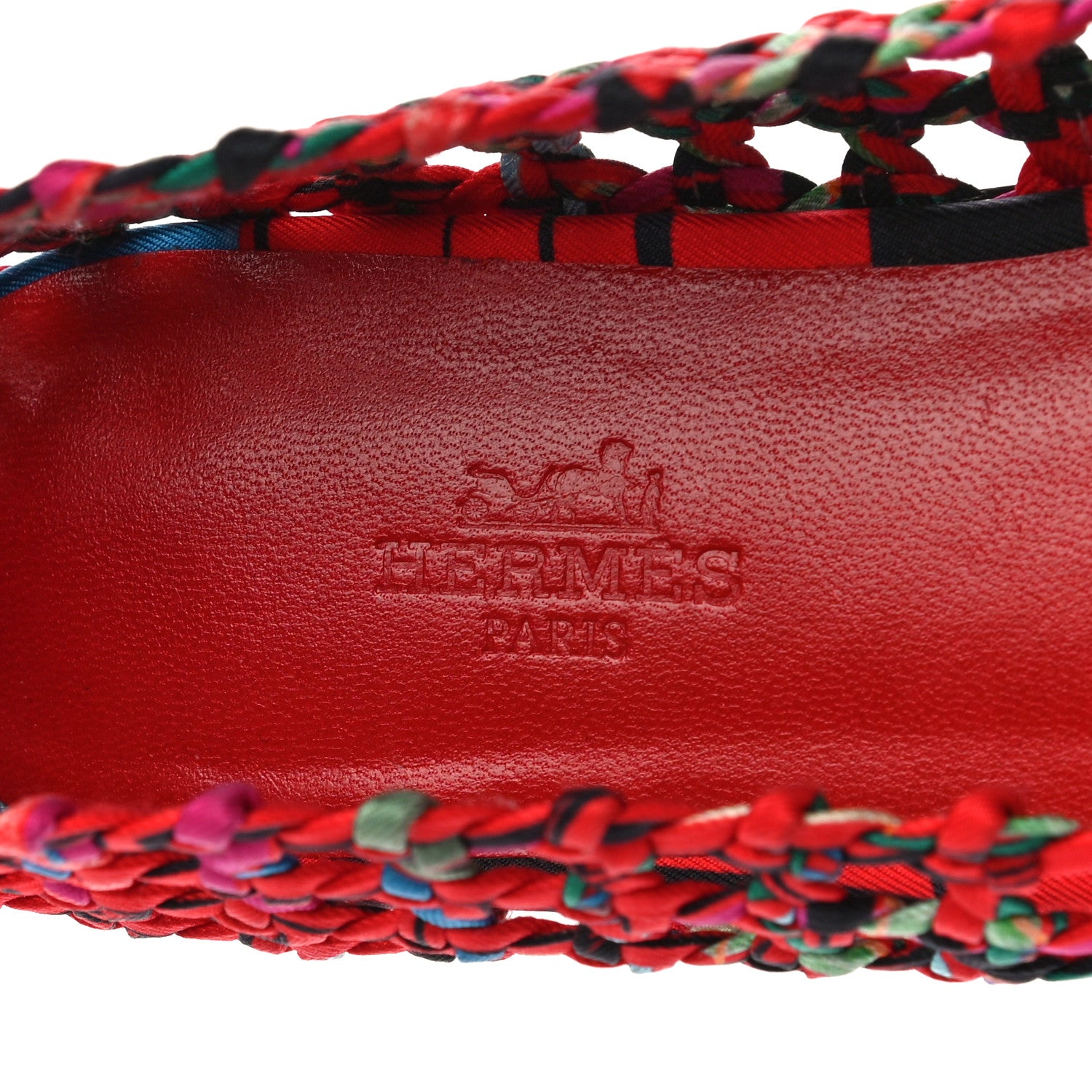 Hermes Printed Silk Braided Minorque Ballerina Flats 39.5 Multicolor 7 of 12
