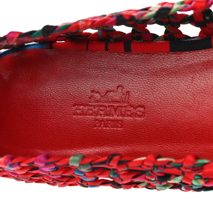 Hermes Printed Silk Braided Minorque Ballerina Flats 39.5 Multicolor 7 of 12
