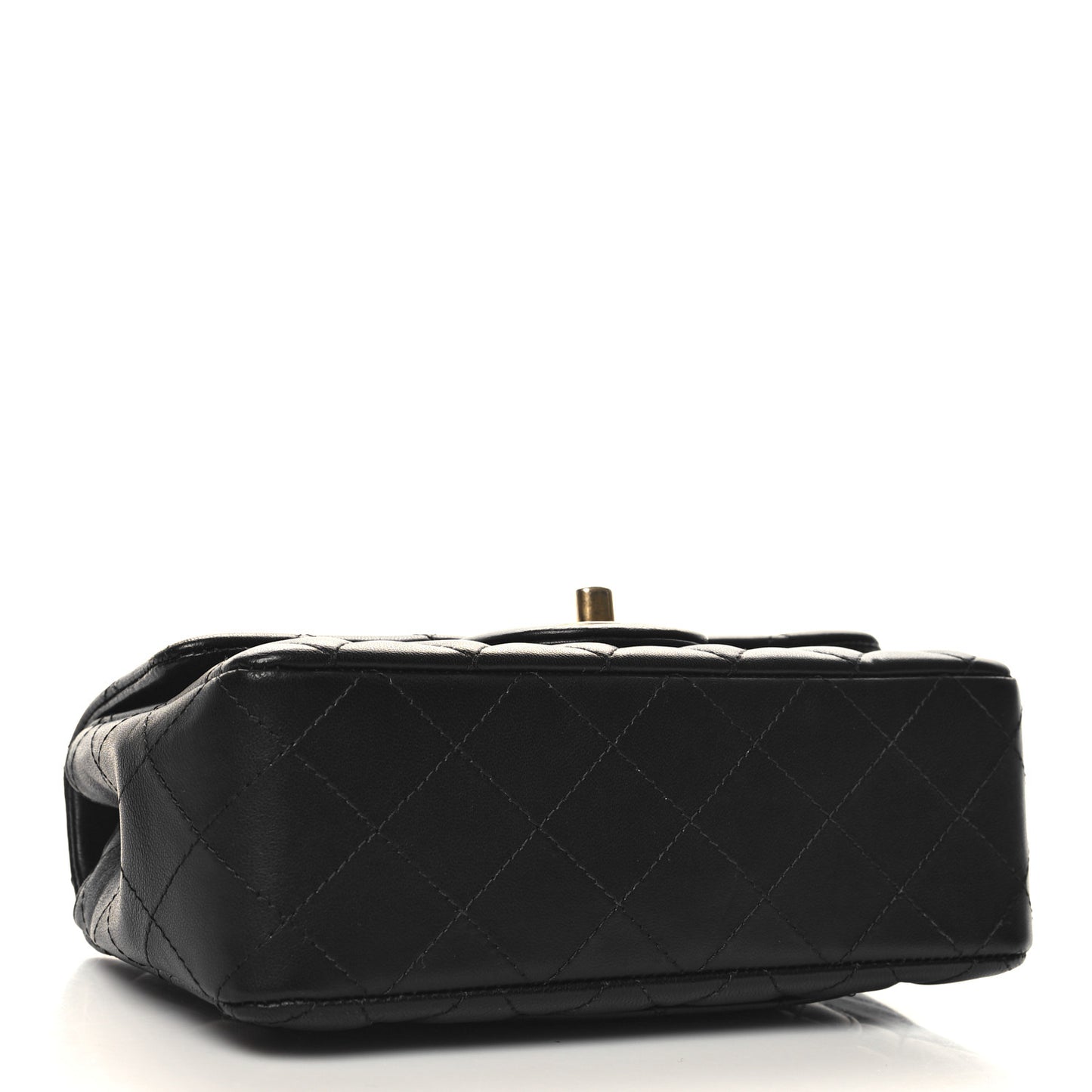 Lambskin Quilted Mini Rectangular Flap Black