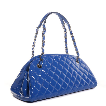Chanel Patent Quilted Medium Just Mademoiselle Blue 3 of 9