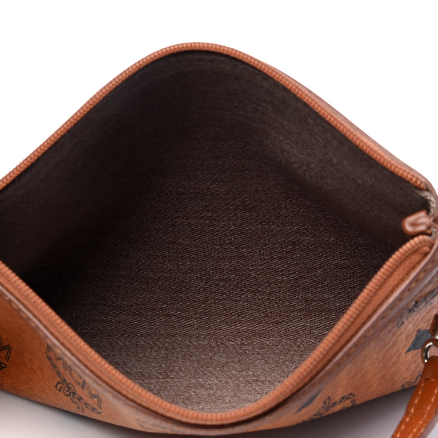 MCM Visetos Wristlet Zip Pouch Cognac 3 of 5