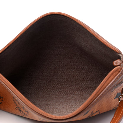 MCM Visetos Wristlet Zip Pouch Cognac 3 of 5