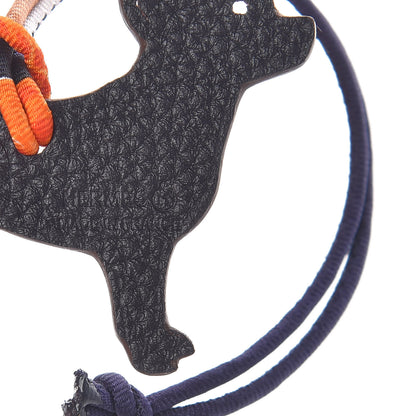 Hermes Togo Epsom Petit H Chihuahua Bag Charm Rouge De Coeur Black 3 of 4