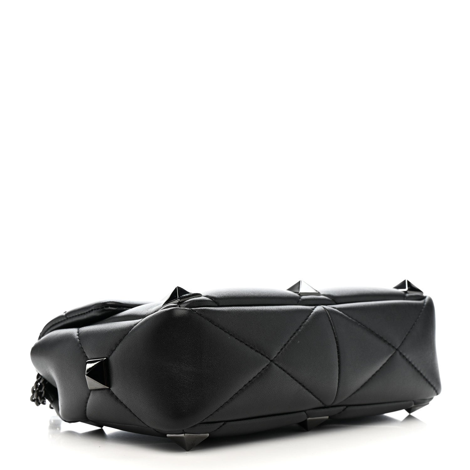 Valentino Garavani Nappa Monochrome Medium Roman Stud Shoulder Bag Black 4 of 9