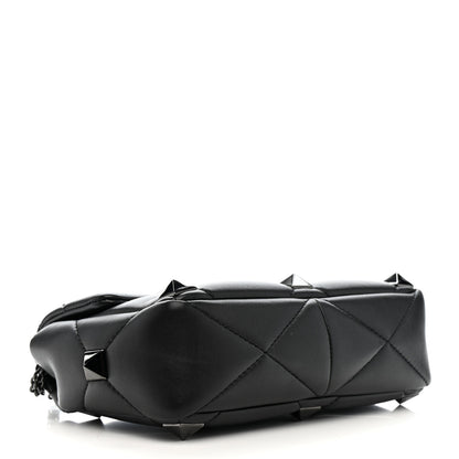 Valentino Garavani Nappa Monochrome Medium Roman Stud Shoulder Bag Black 4 of 9