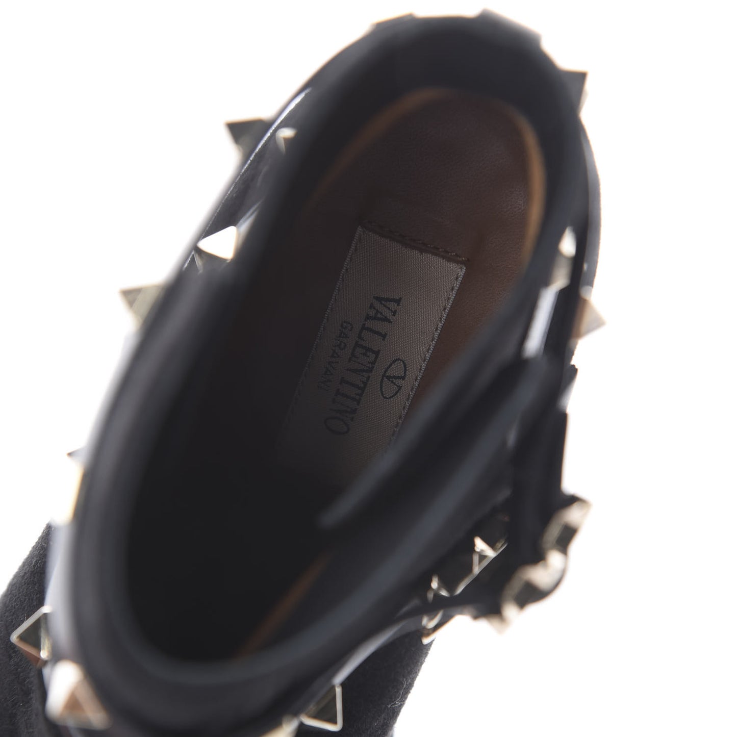 Suede Rockstud Double Buckle 100mm Block Heel Ankle Boots 36 Black