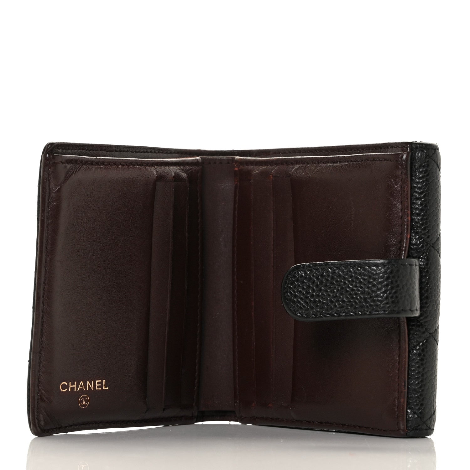 Chanel Caviar Quilted Compact French Flap Wallet Black 5 of 9