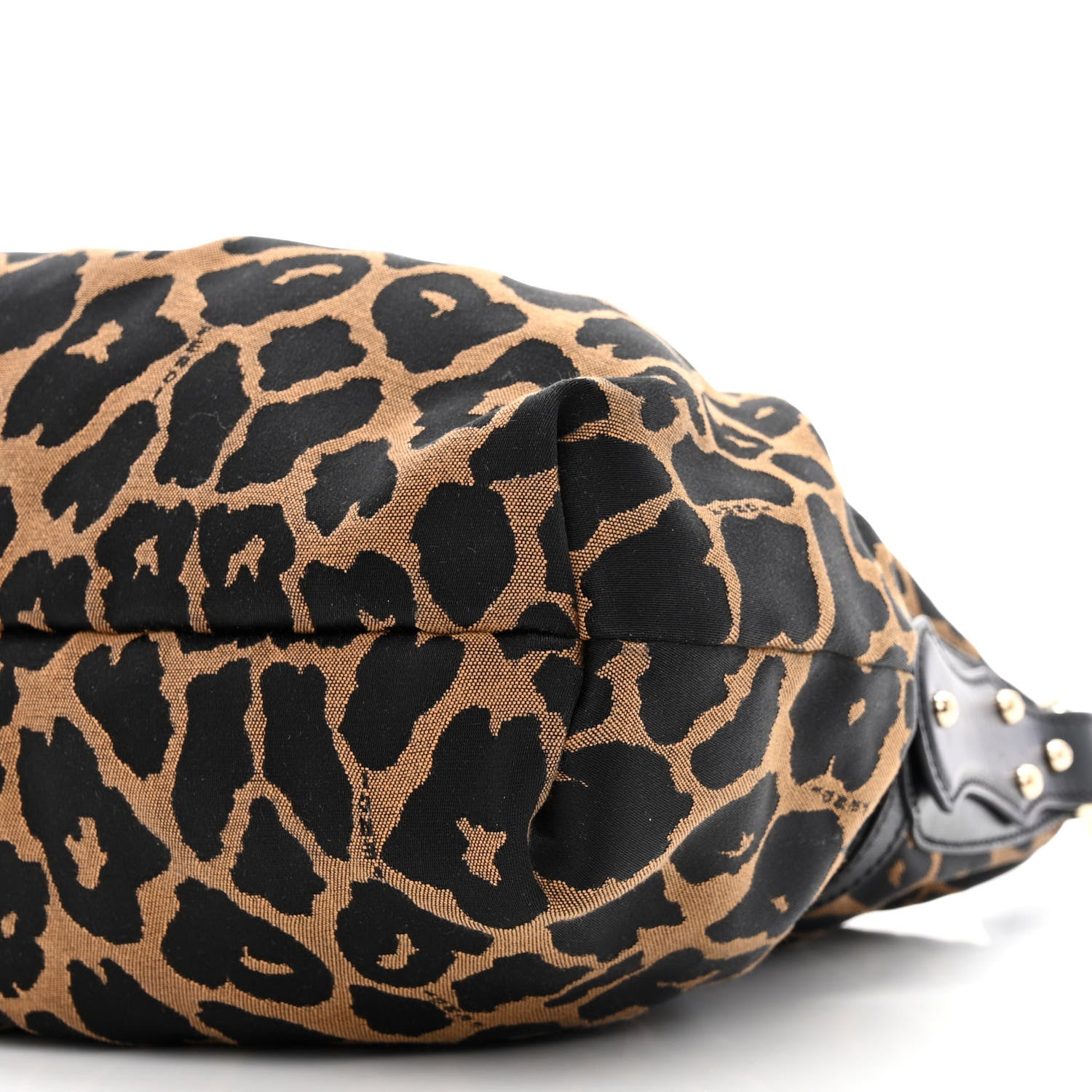 Fendi Jacquard Leopard Print Chef Hobo Tobacco 10 of 10