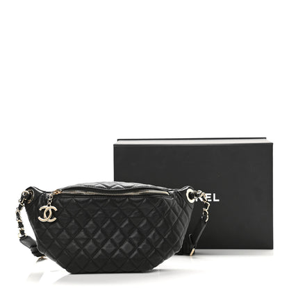 Chanel Calfskin Quilted Banane Waist Bag Fanny Pack Black 11 of 11