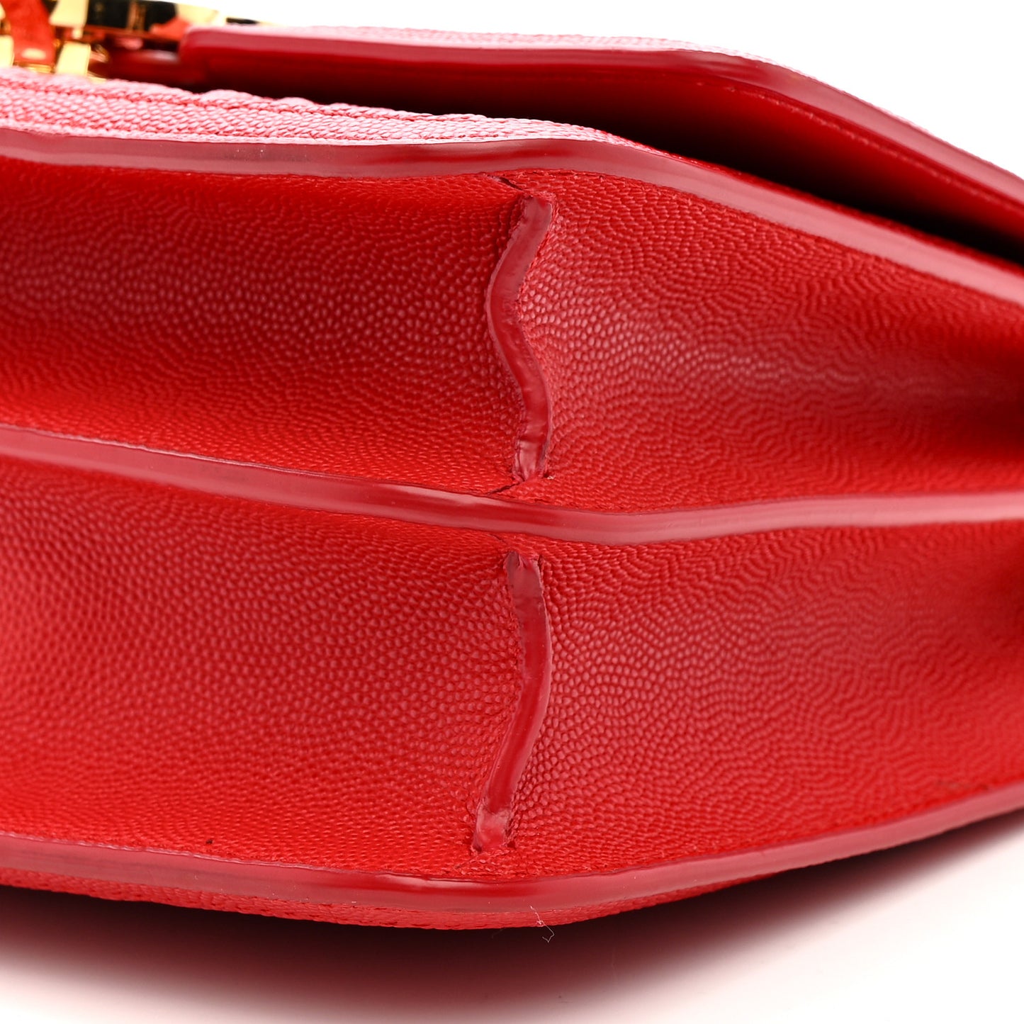 Grainy Calfskin Monogram Embossed Small TB Chain Bag Bright Red