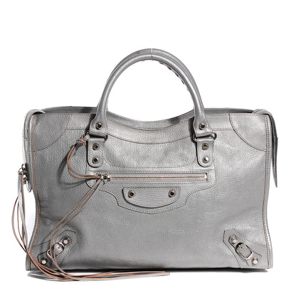 Balenciaga Pearlescent Goatskin Classic Palladium Hardware City Gris Gris Light 1 of 14