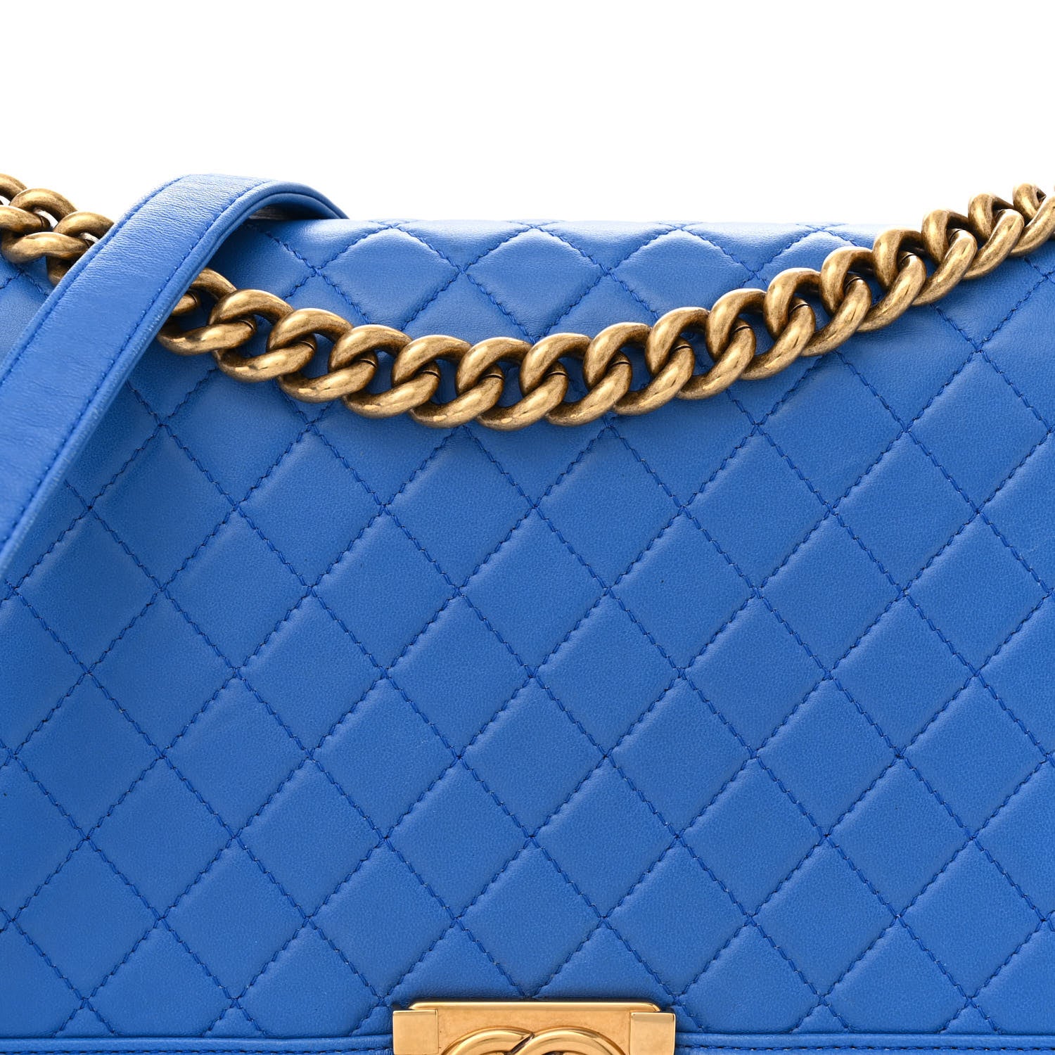 Chanel Lambskin Quilted New Medium Boy Flap Blue 8 of 18